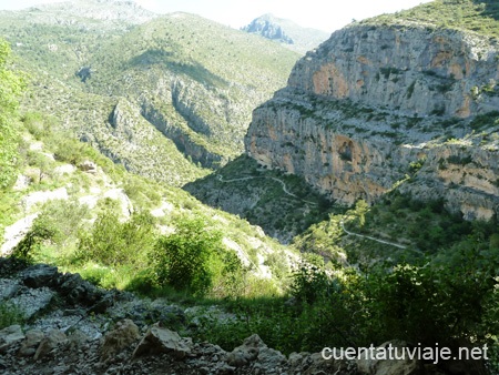 Barranc del Salt, desde el Forat. Ruta del Barranco del Infierno, Vall de Laguar.